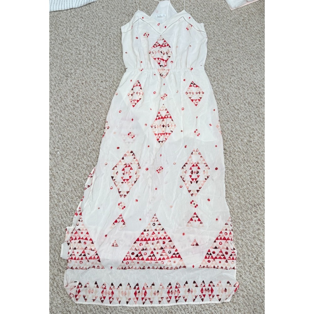 Club Monaco Dress Women Sz 2 100% Silk Chiffon Preppy Beach Flowy‎ Wedding